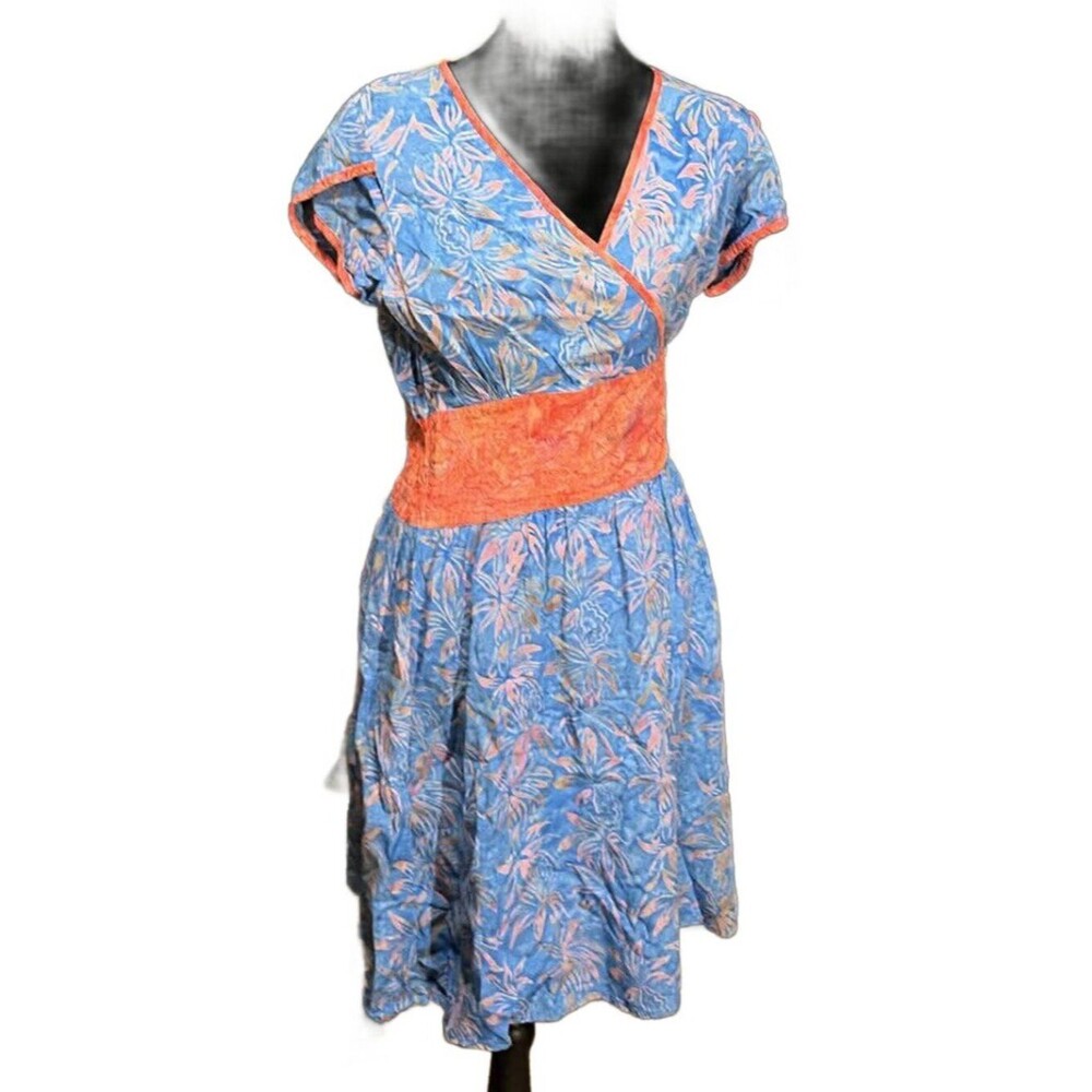 Go Fish Batik Faux Wrap Dress